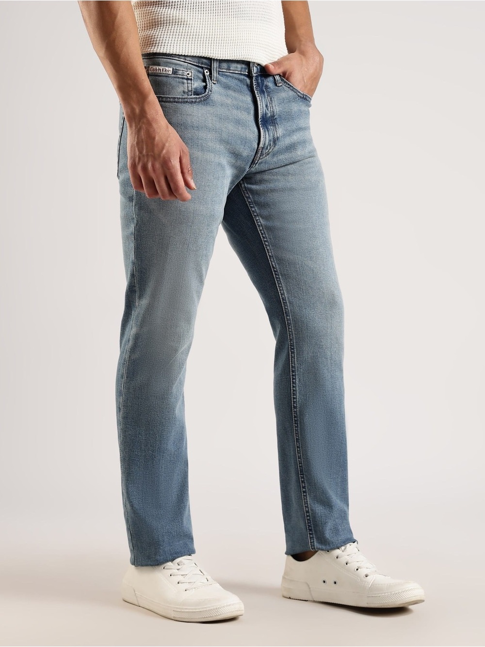 CALVIN KLEIN Men’s Light Blue Relaxed Straight Jeans